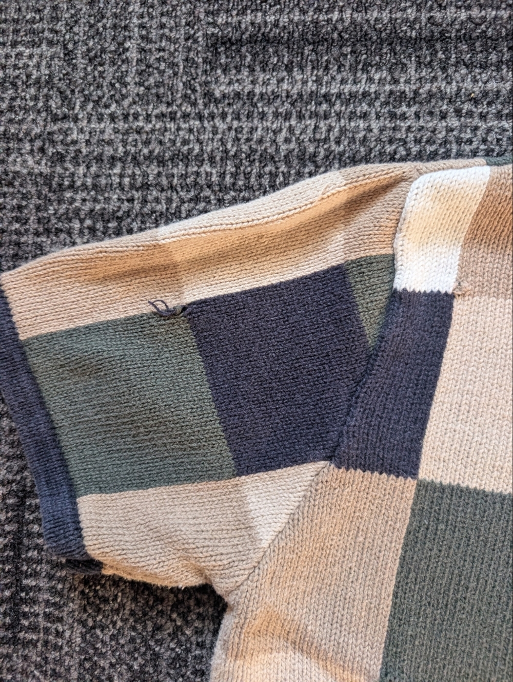 Christopher & Banks Checkerboard Knit Cardigan in Navy, Olive & Cream - Picture 4 of 4